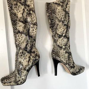Snakeskin boots.